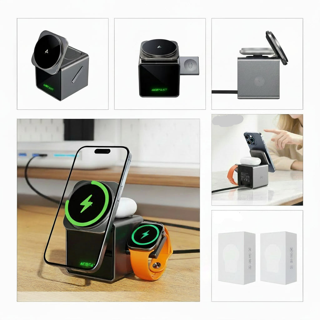 NovaCharge™ 3-in-1 Magnetic Wireless Charging Station