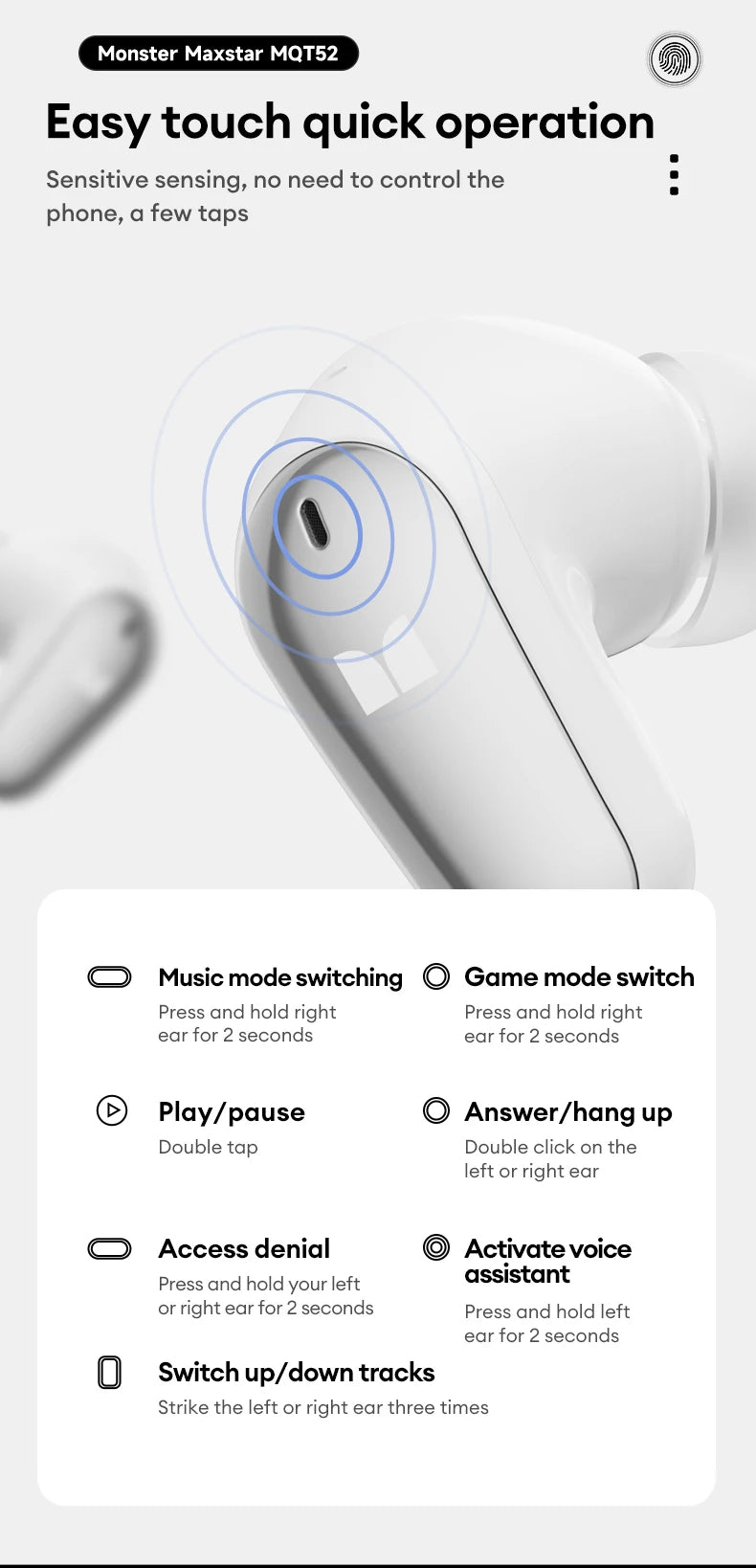 Monster MQT52 AI Translator Earbuds