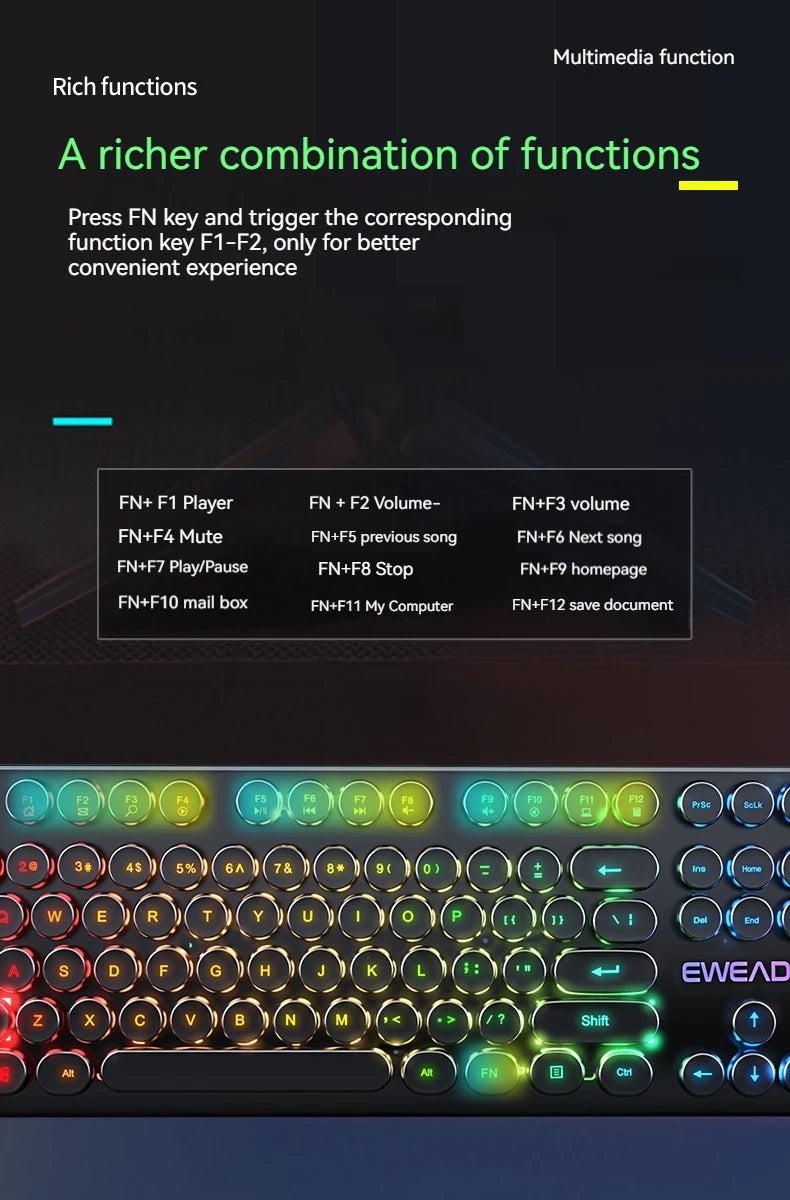 NovaStrike™ Retro RGB Gaming Keyboard