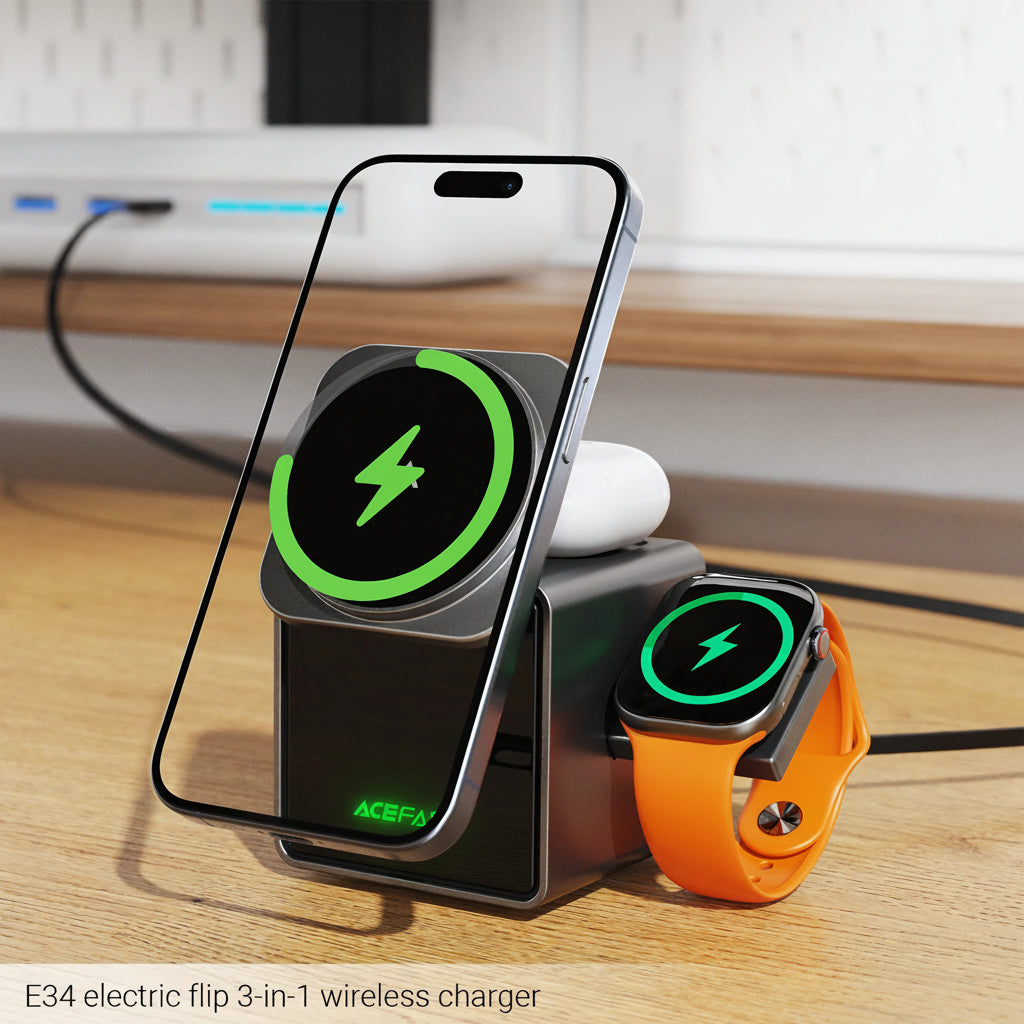 NovaCharge™ 3-in-1 Magnetic Wireless Charging Station