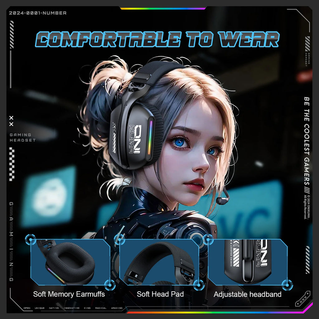 NovaSound™ RGB Wireless Gaming Headset for PS5/PC