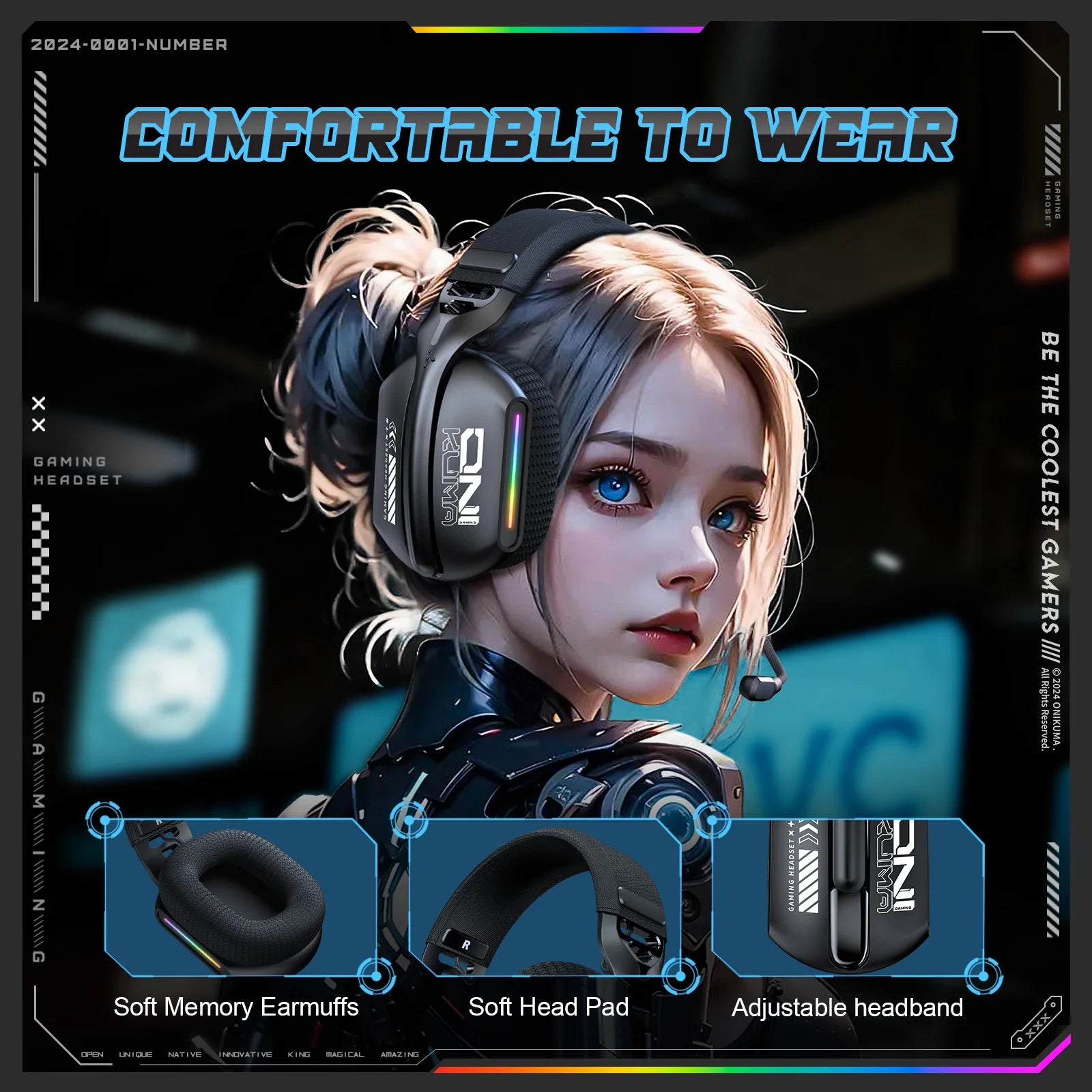 NovaSound™ RGB Wireless Gaming Headset for PS5/PC