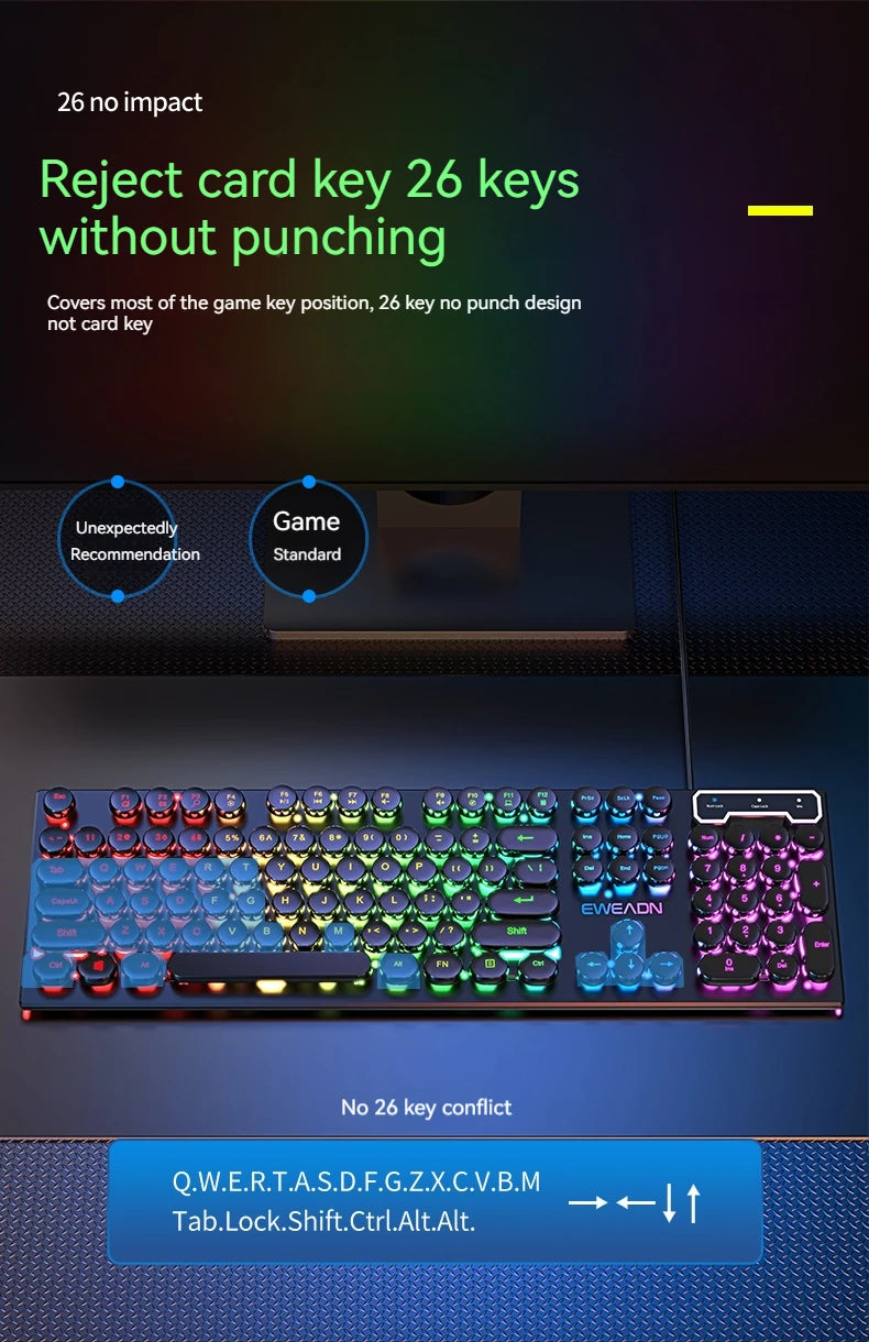 NovaStrike™ Retro RGB Gaming Keyboard
