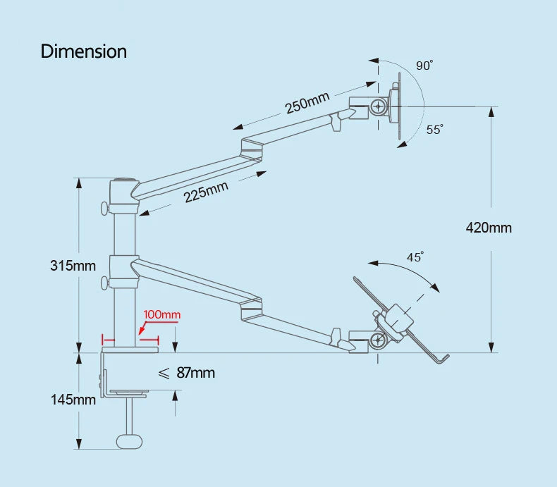 NovaMount™ Pro Dual Monitor & Laptop Arm