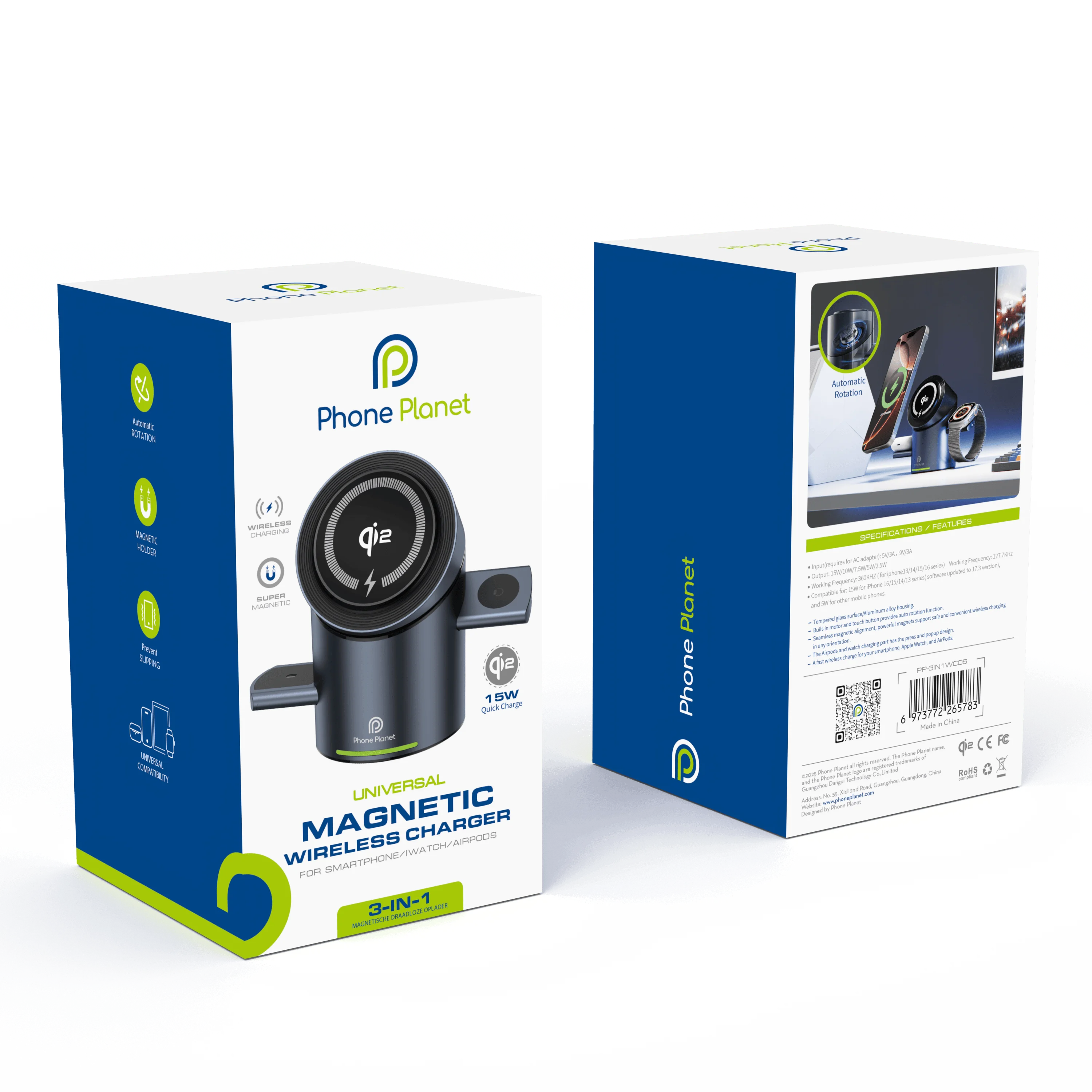 NovaCharge™ 3-in-1 Magnetic Wireless Charging Station