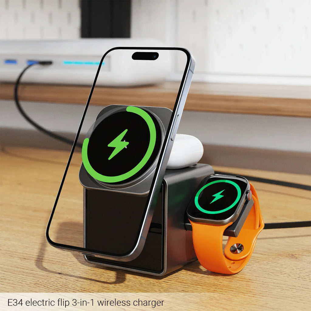 NovaCharge™ 3-in-1 Magnetic Wireless Charging Station