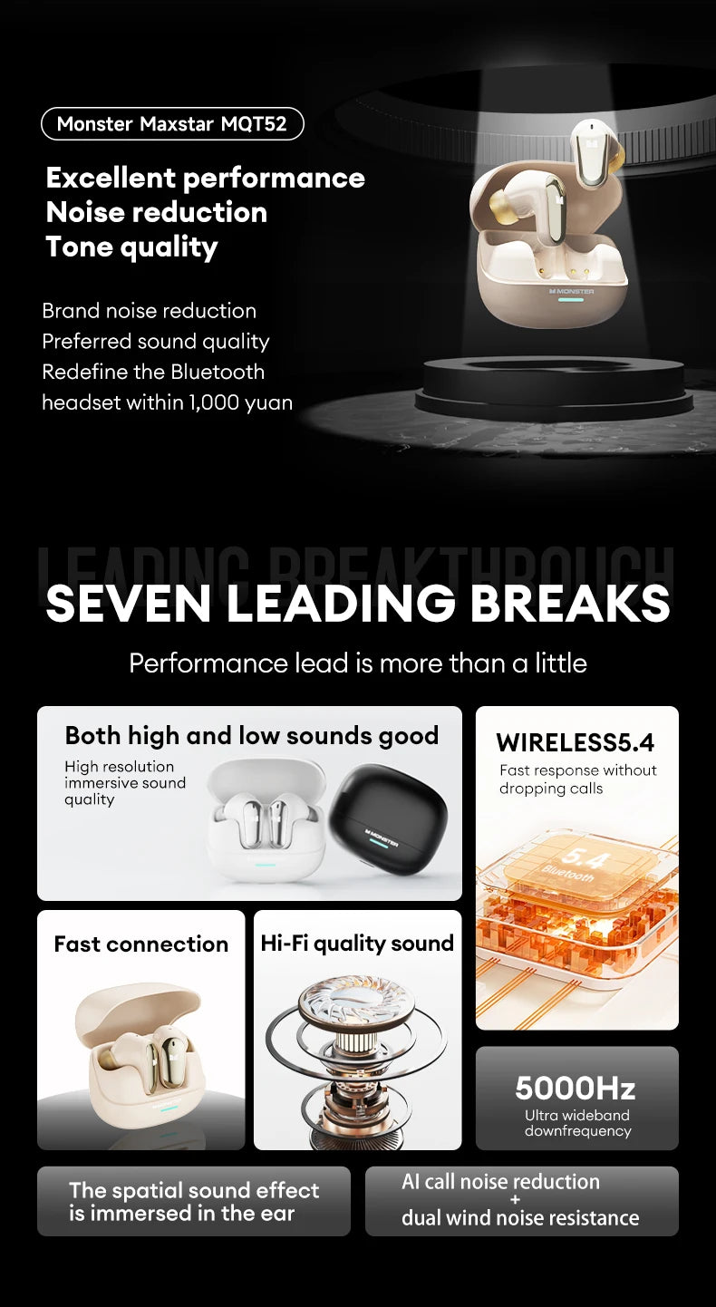 Monster MQT52 AI Translator Earbuds
