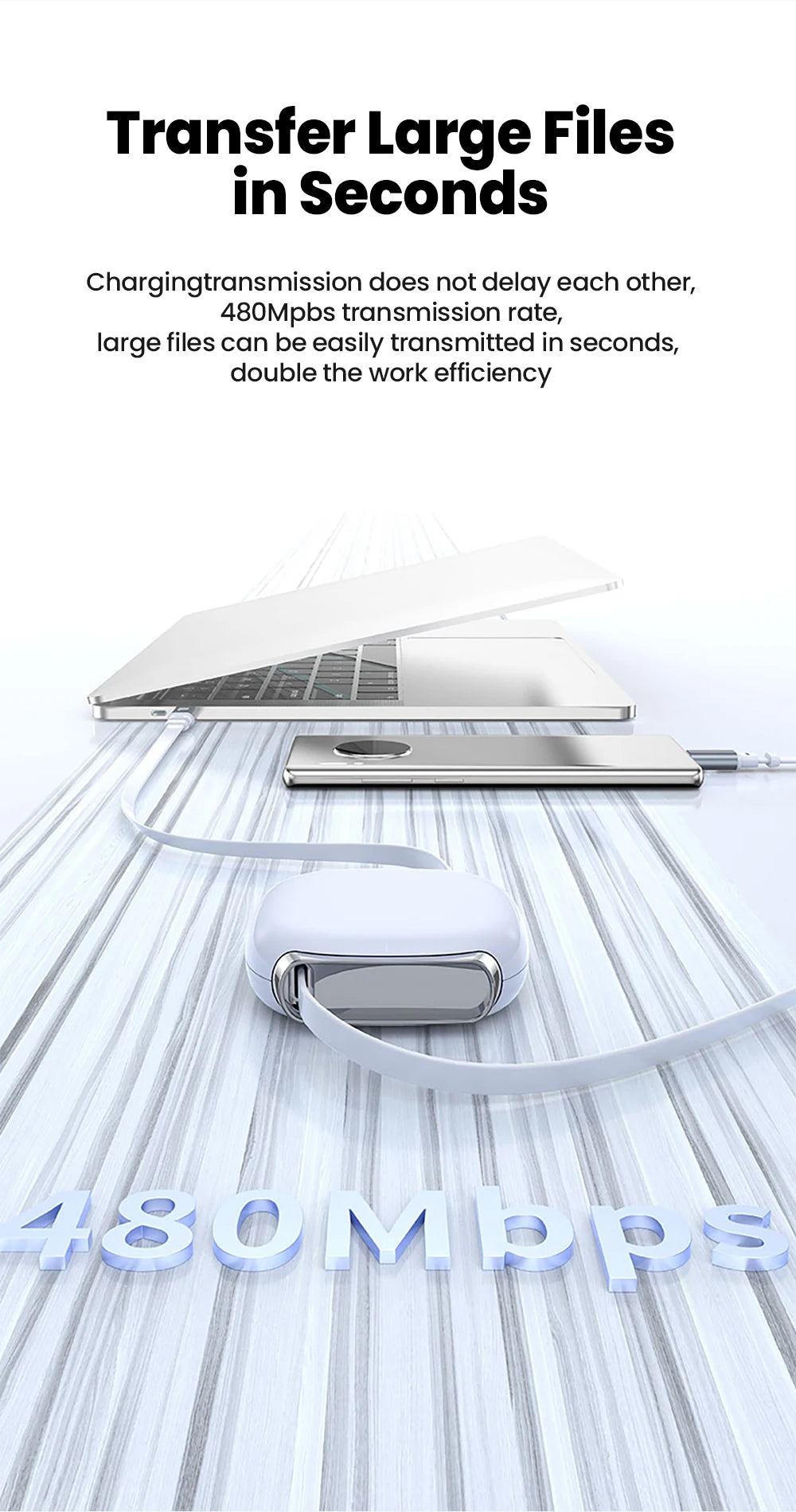 NovaRoll™ Retractable Fast Charging Cable