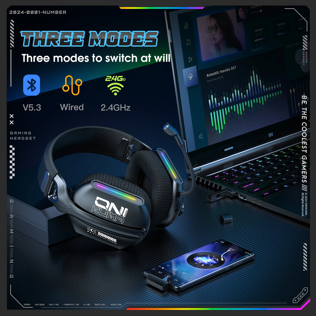 NovaSound™ RGB Wireless Gaming Headset for PS5/PC
